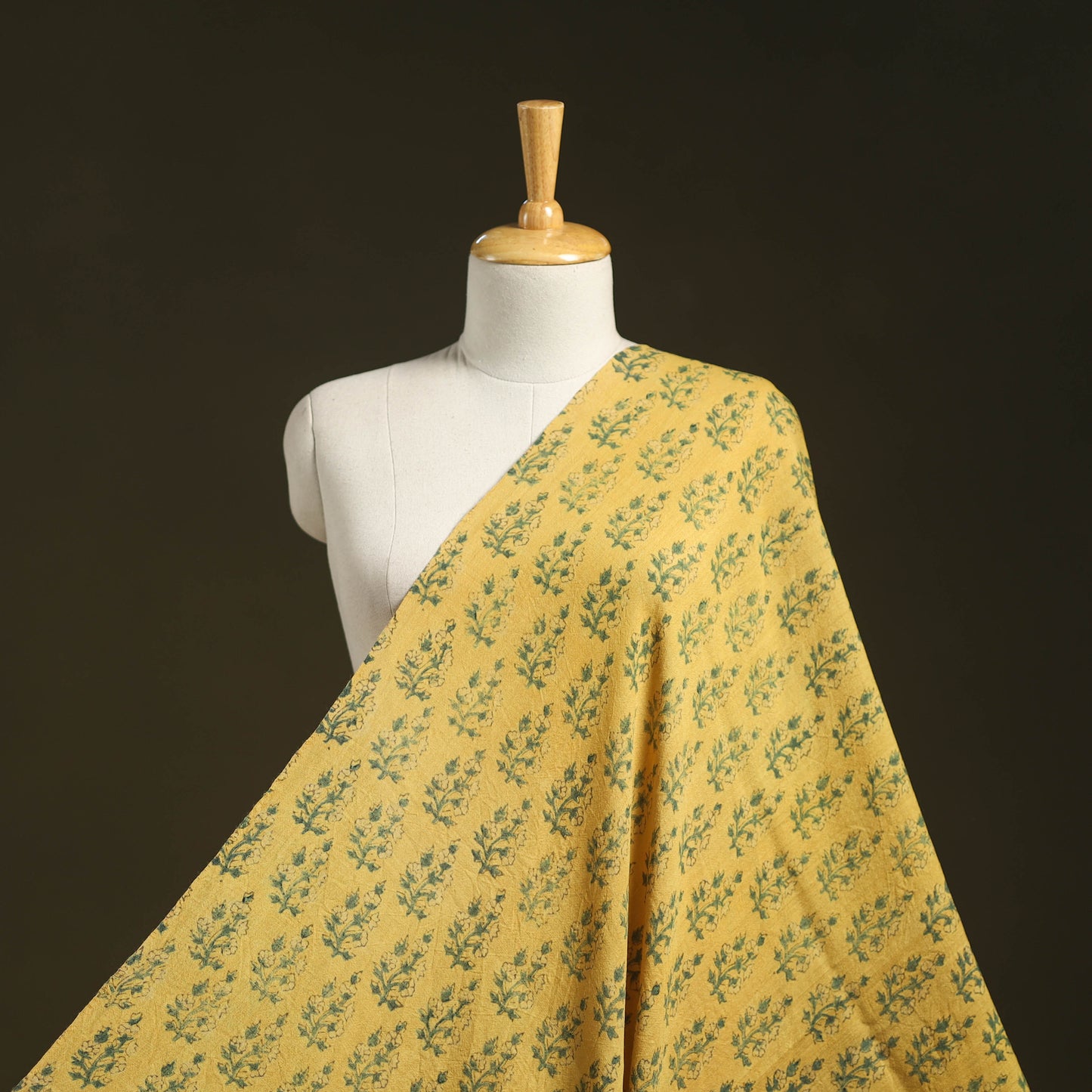 Yellow - pure wool handloom natural dyed fabric 25