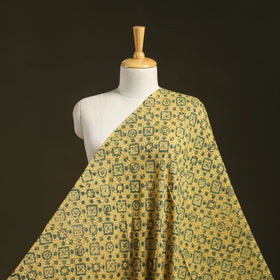 Yellow - pure wool handloom natural dyed fabric 26