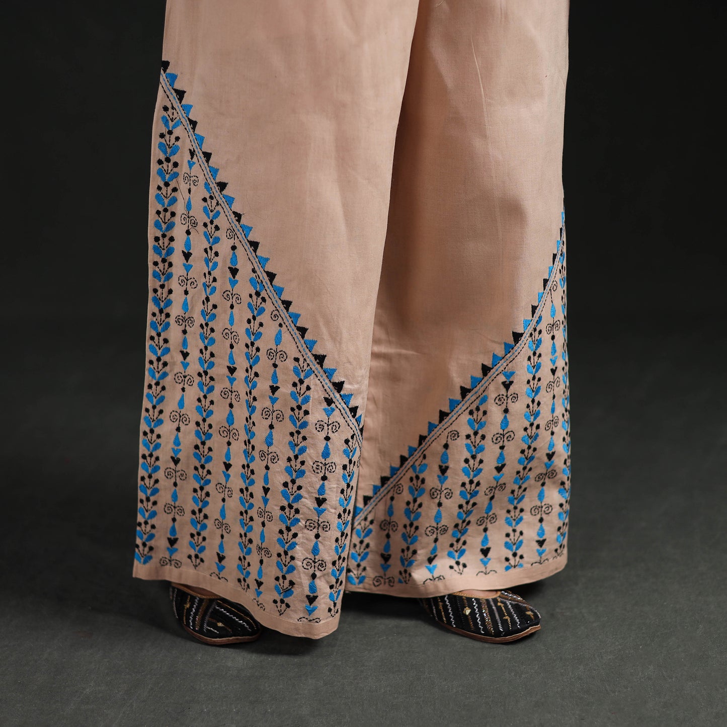 Bengal Kantha Hand Embroidered Cotton Palazzo 51