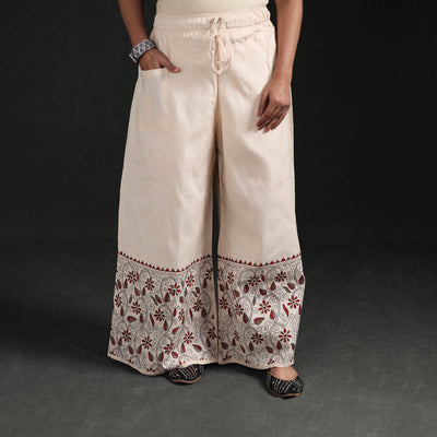 Bengal Kantha Hand Embroidered Cotton Palazzo 52