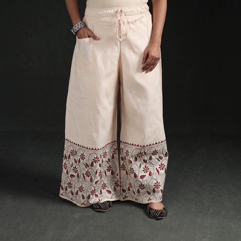 Bengal Kantha Hand Embroidered Cotton Palazzo 52