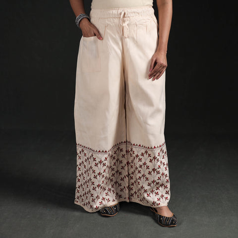 Bengal Kantha Hand Embroidered Cotton Palazzo 53
