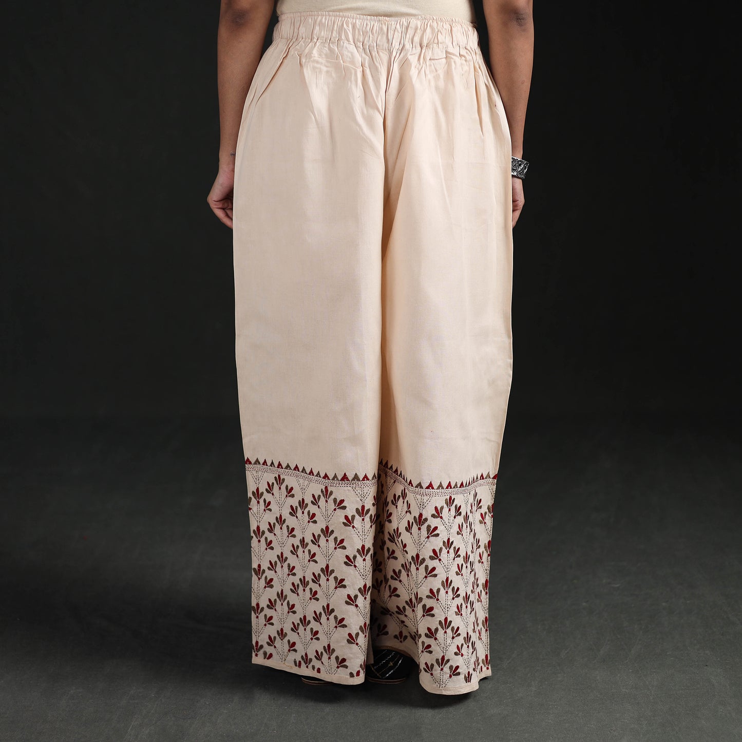 Bengal Kantha Hand Embroidered Cotton Palazzo 53