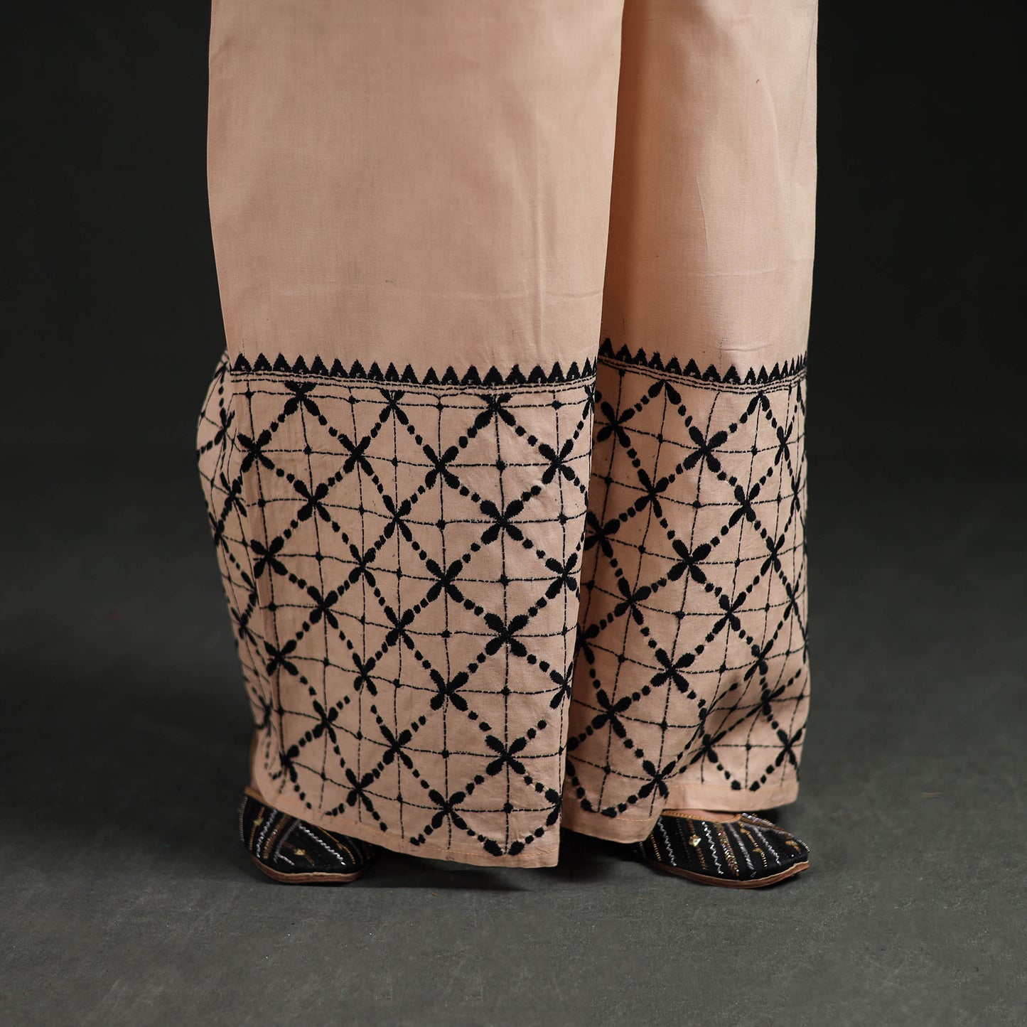 Bengal Kantha Hand Embroidered Cotton Palazzo 54