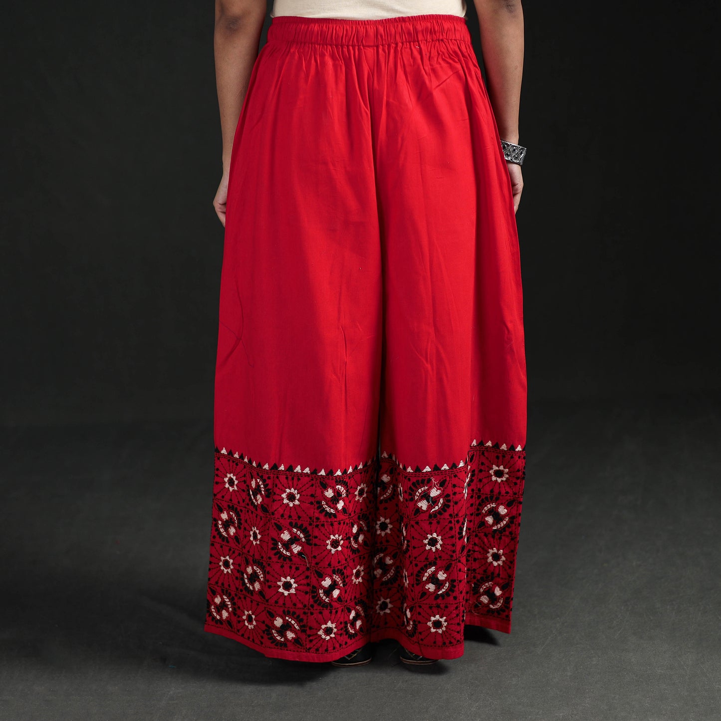 Bengal Kantha Hand Embroidered Cotton Palazzo 55