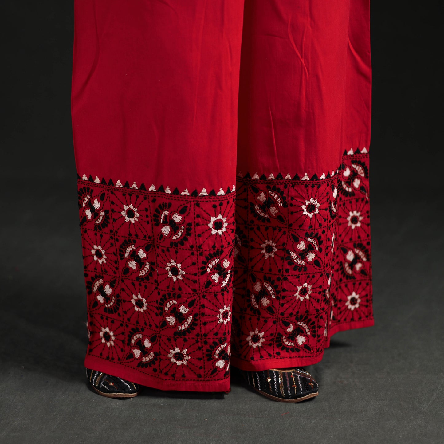 Bengal Kantha Hand Embroidered Cotton Palazzo 55