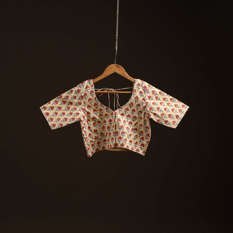 Hand Block Print Cotton Sanganeri Readymade Blouse 07