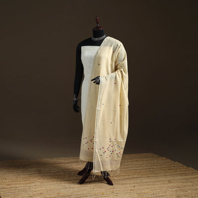 Pure Handloom Cotton Bengal Jamdani Dupatta 03