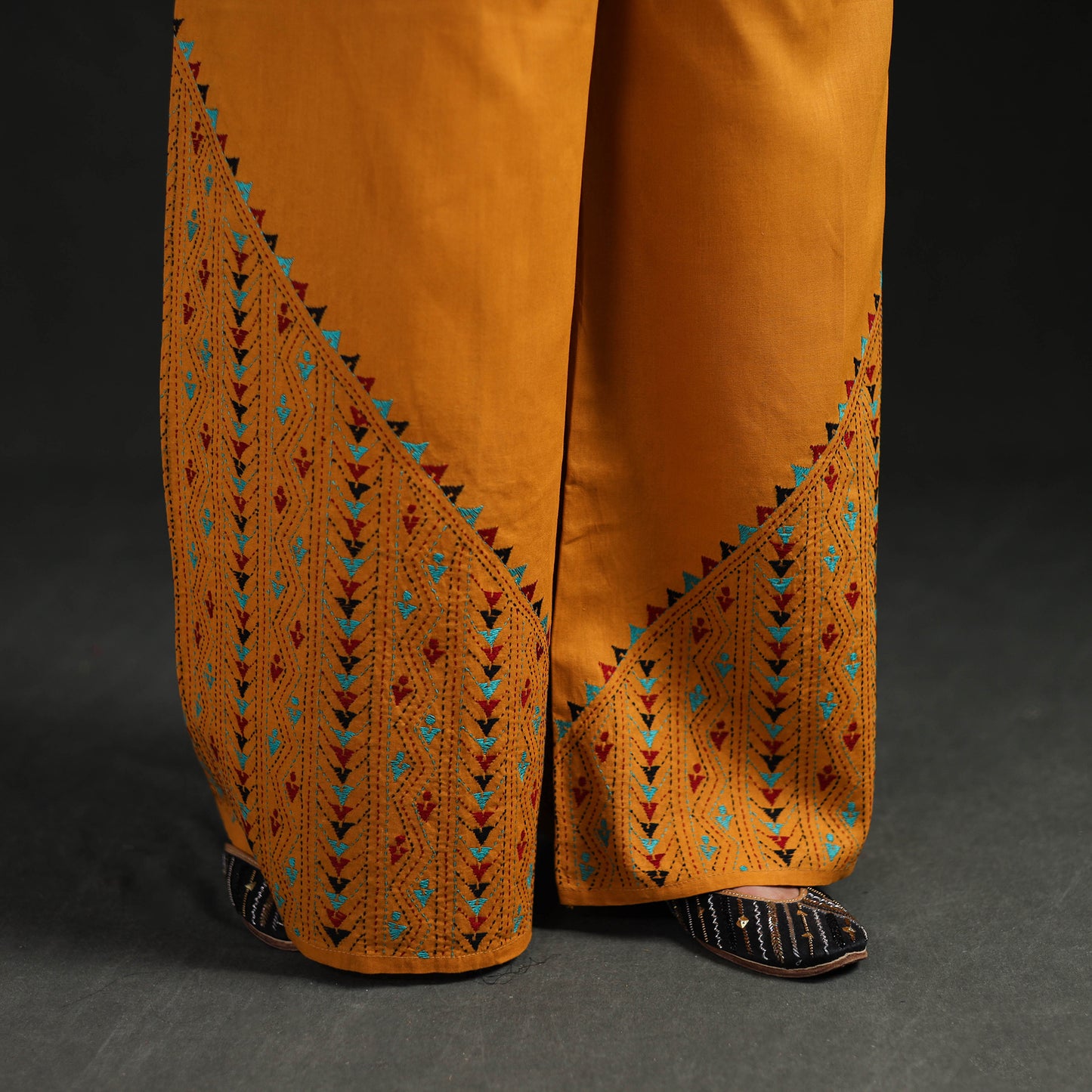 Bengal Kantha Hand Embroidered Cotton Palazzo 59