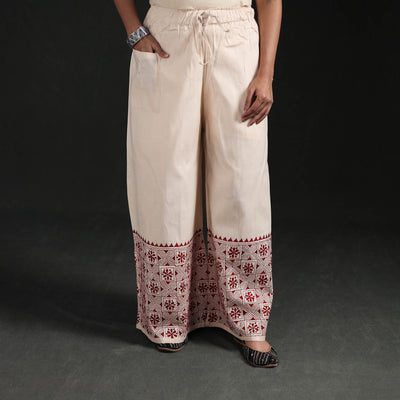 Bengal Kantha Hand Embroidered Cotton Palazzo 60