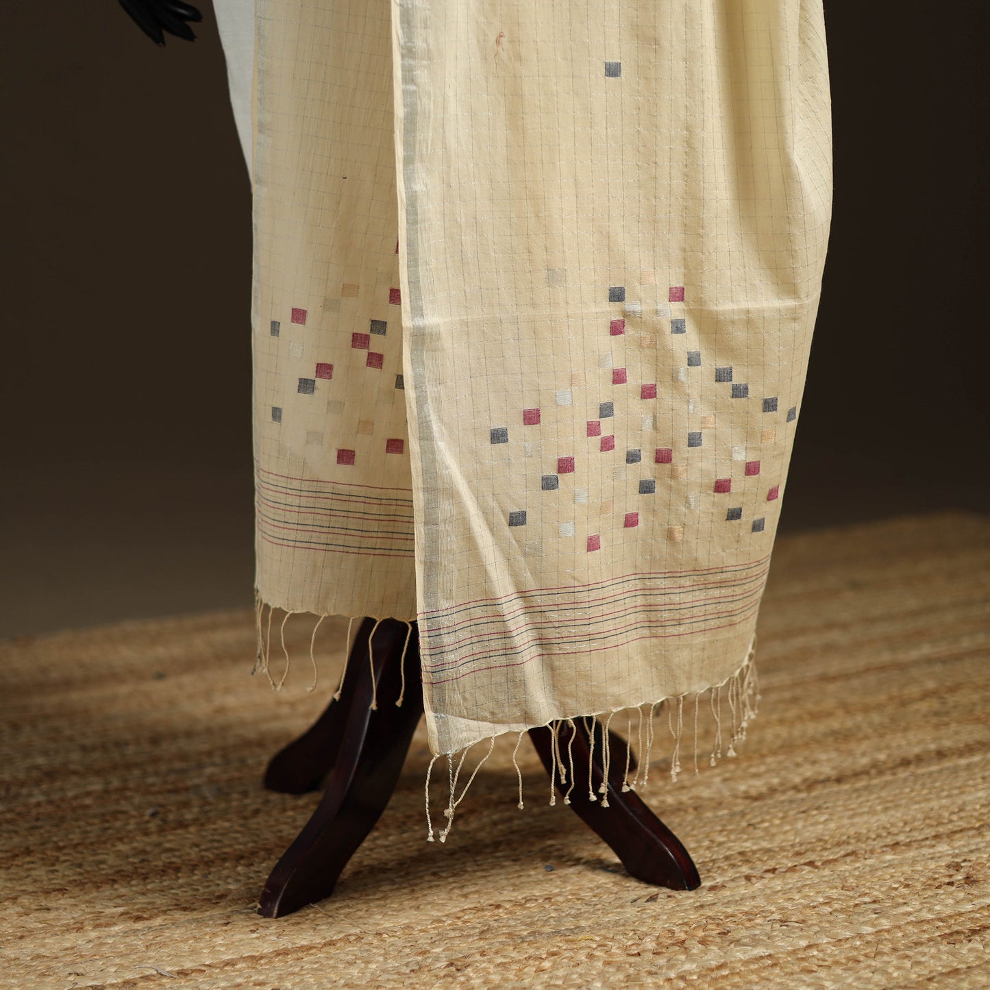 Pure Handloom Cotton Bengal Jamdani Dupatta 03