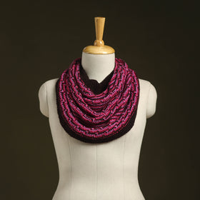 Purple - kumaun hand knitted woollen cowl 12 - handcrafted