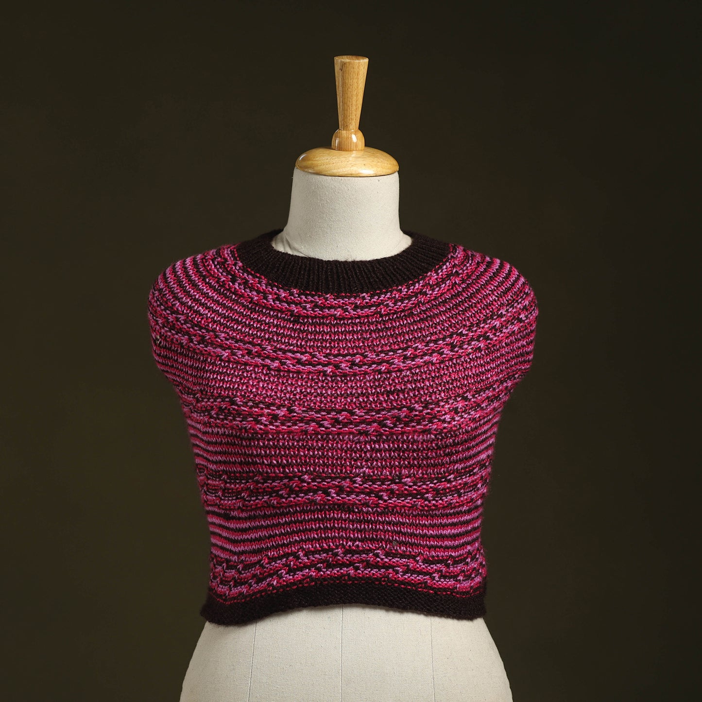 Purple - kumaun hand knitted woollen cowl 12 - handcrafted