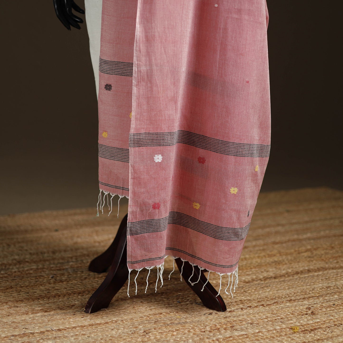 Pure Handloom Cotton Bengal Jamdani Dupatta 04