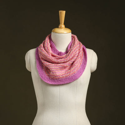 Purple - kumaun hand knitted woollen cowl 15 - handcrafted