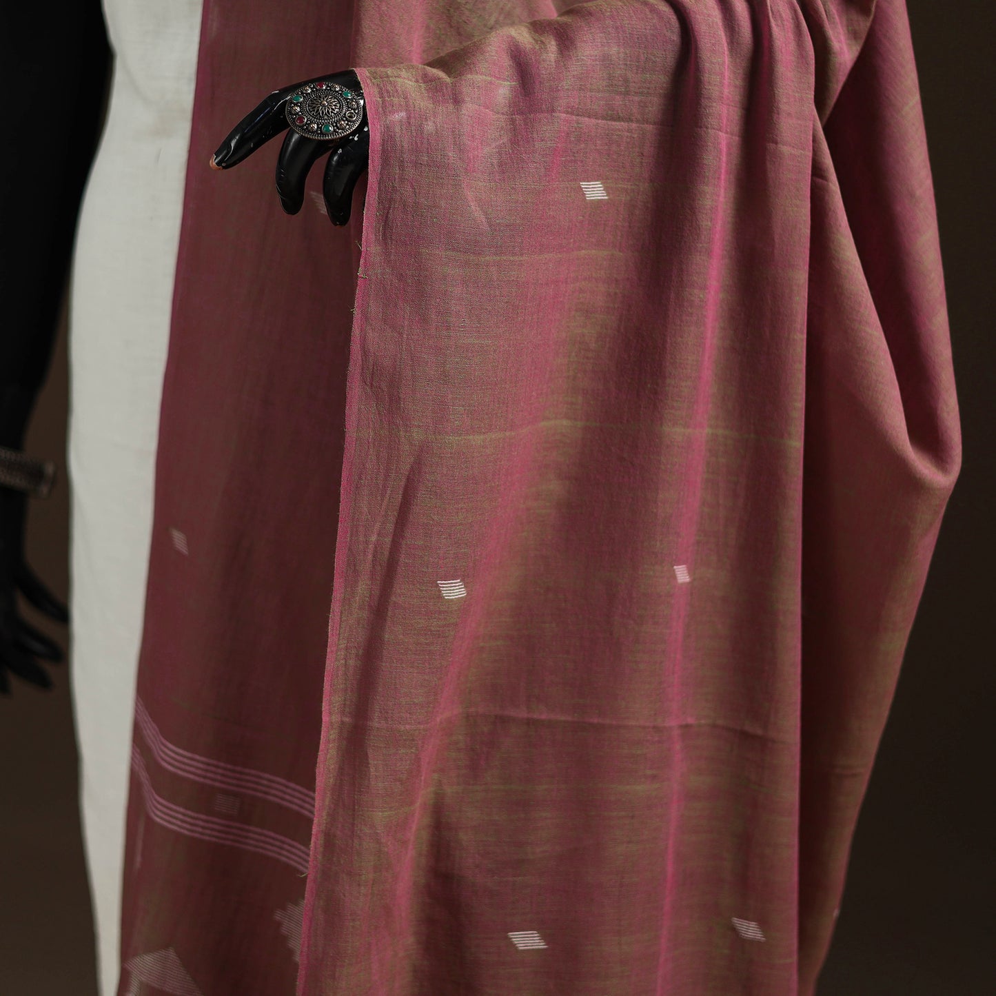 Pure Handloom Cotton Bengal Jamdani Dupatta 05