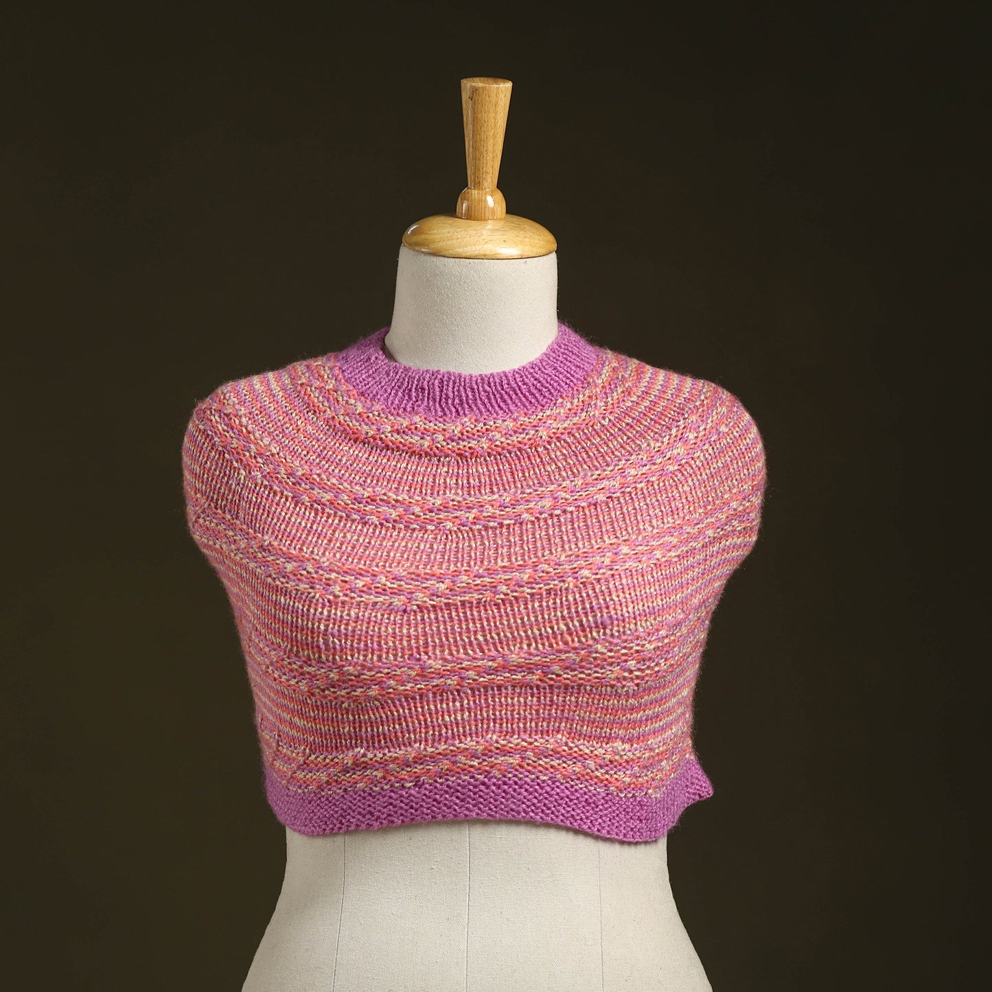 Purple - kumaun hand knitted woollen cowl 15 - handcrafted