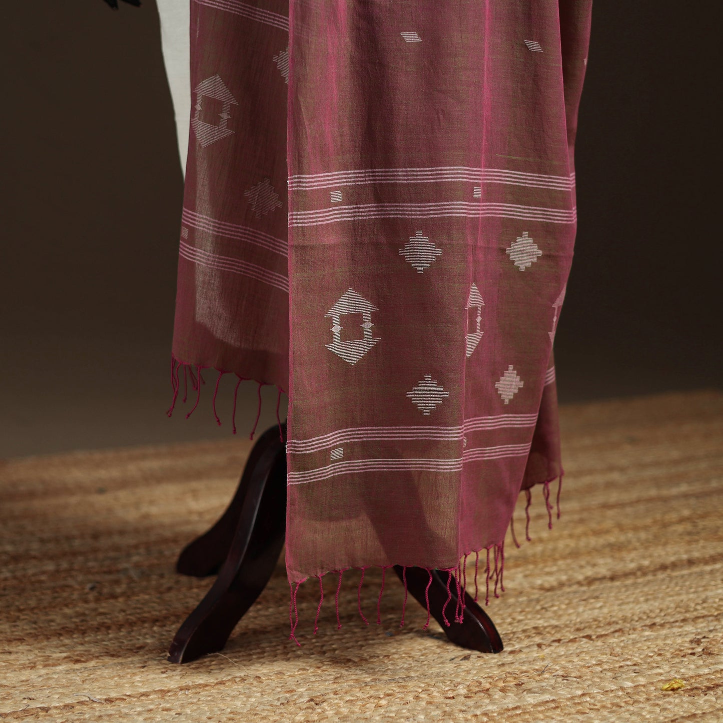 Pure Handloom Cotton Bengal Jamdani Dupatta 05