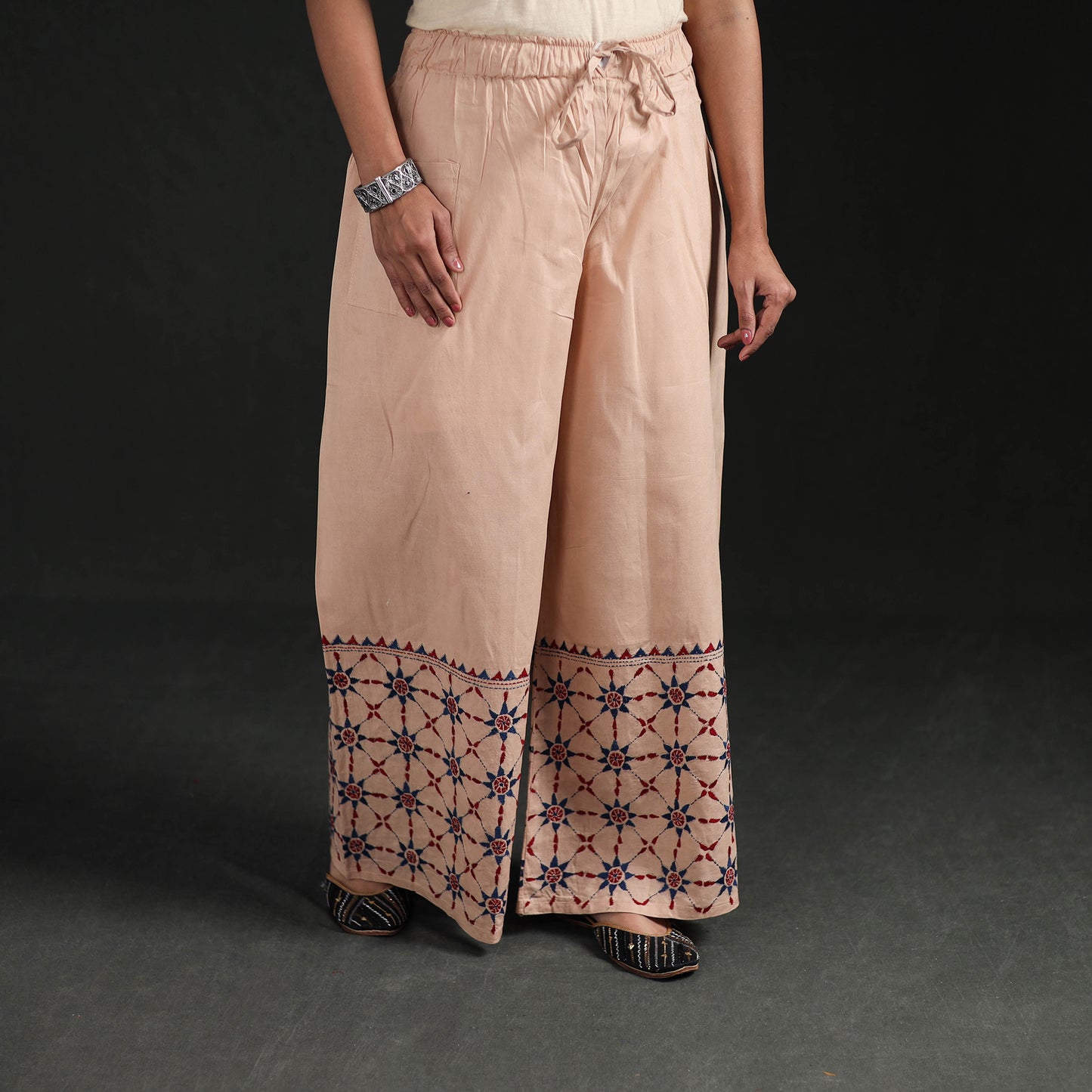 Bengal Kantha Hand Embroidered Cotton Palazzo 62