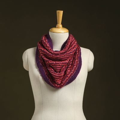 Purple - kumaun hand knitted woollen cowl 18 - handcrafted