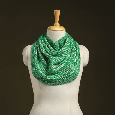 Green - kumaun hand knitted woollen cowl 19 - handcrafted