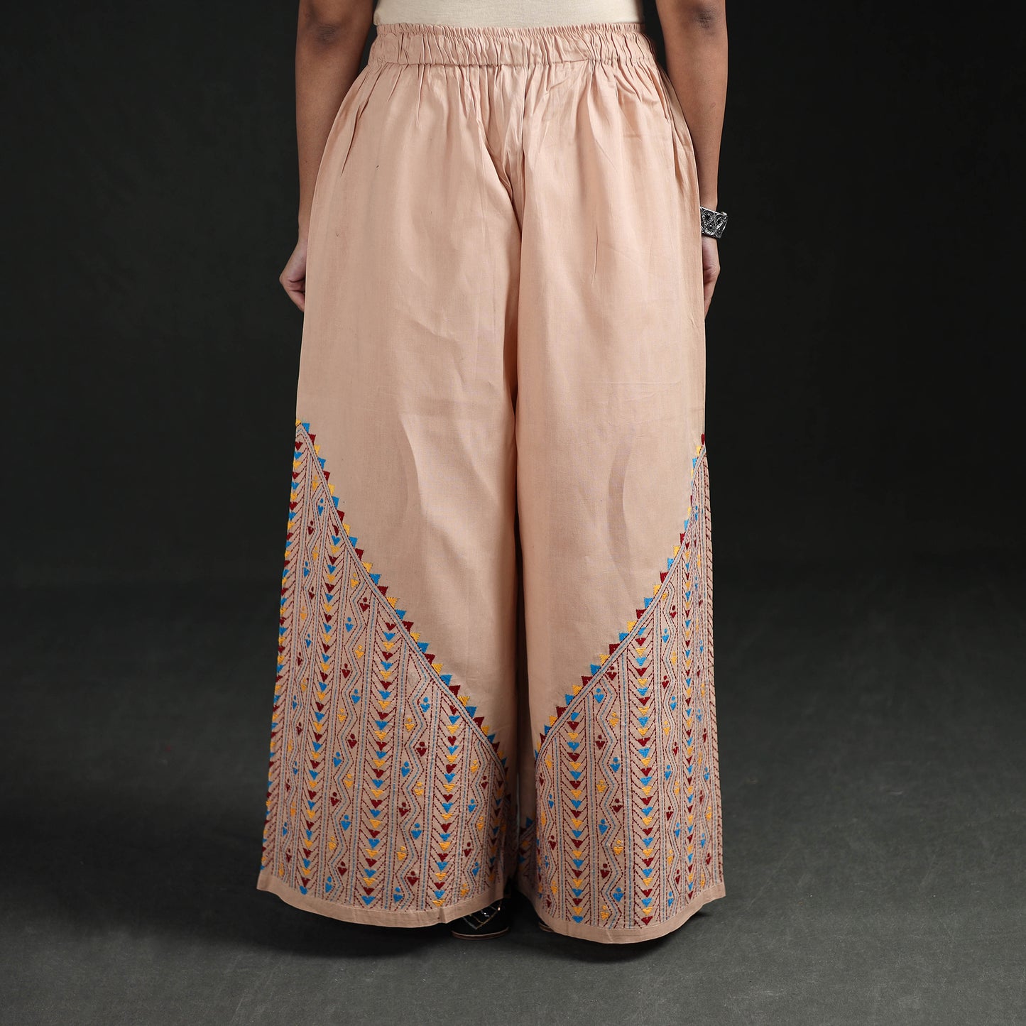 Bengal Kantha Hand Embroidered Cotton Palazzo 64