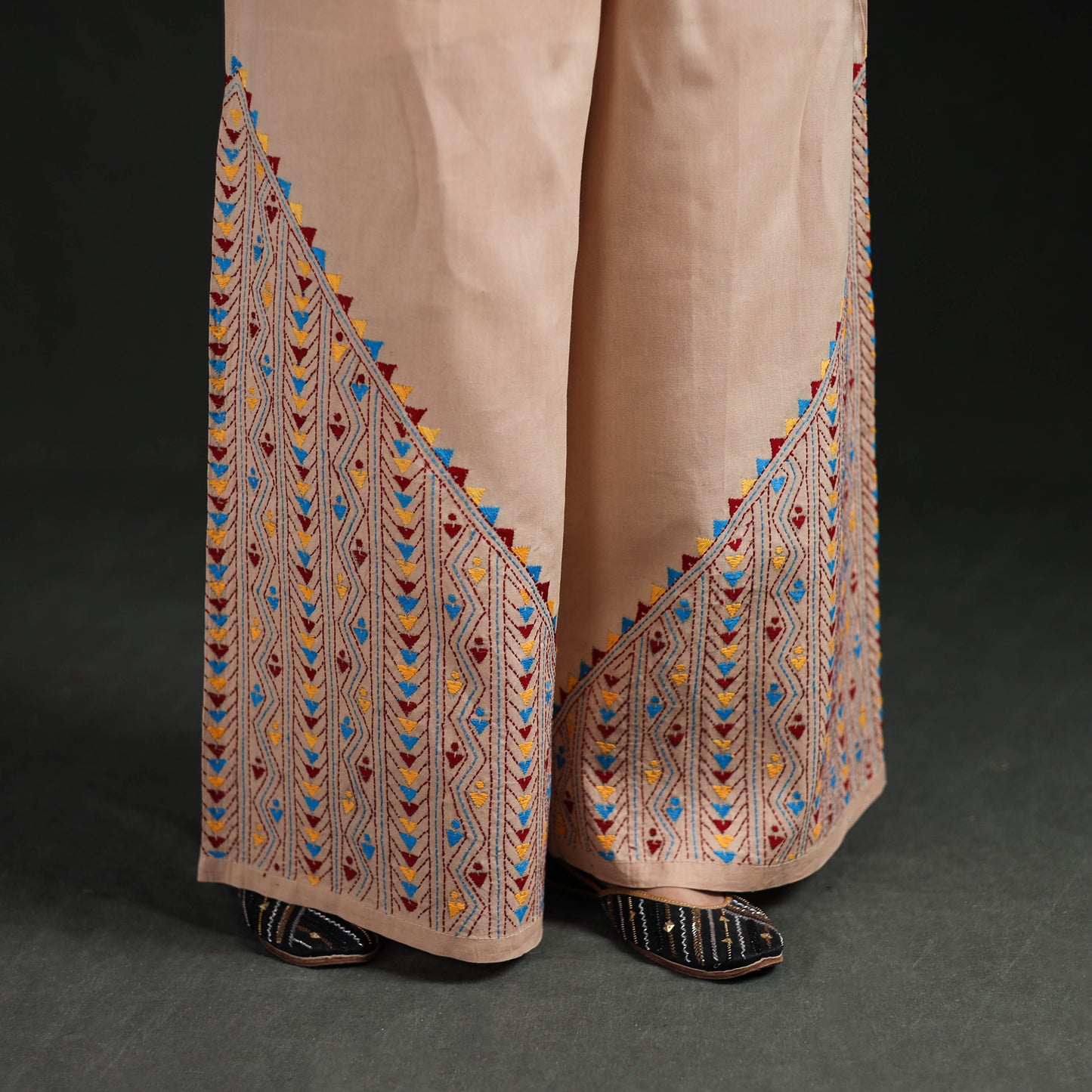 Bengal Kantha Hand Embroidered Cotton Palazzo 64
