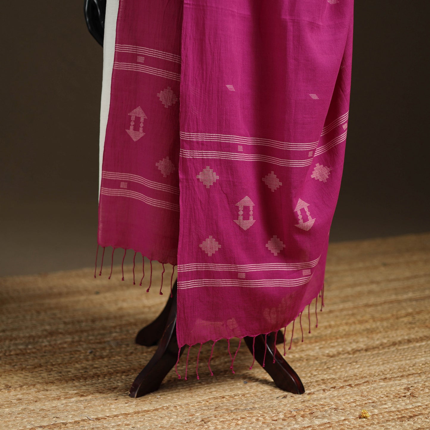 Pure Handloom Cotton Bengal Jamdani Dupatta 08