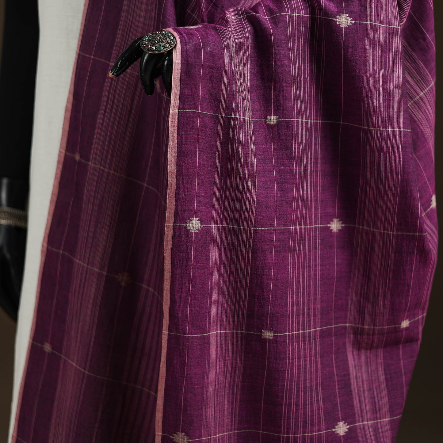 Pure Handloom Cotton Bengal Jamdani Dupatta 09