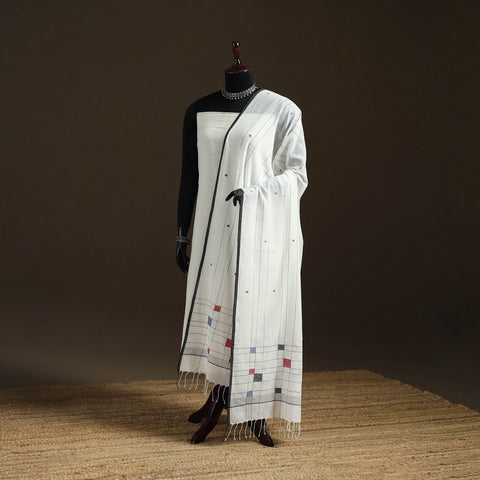 Pure Handloom Cotton Bengal Jamdani Dupatta 10