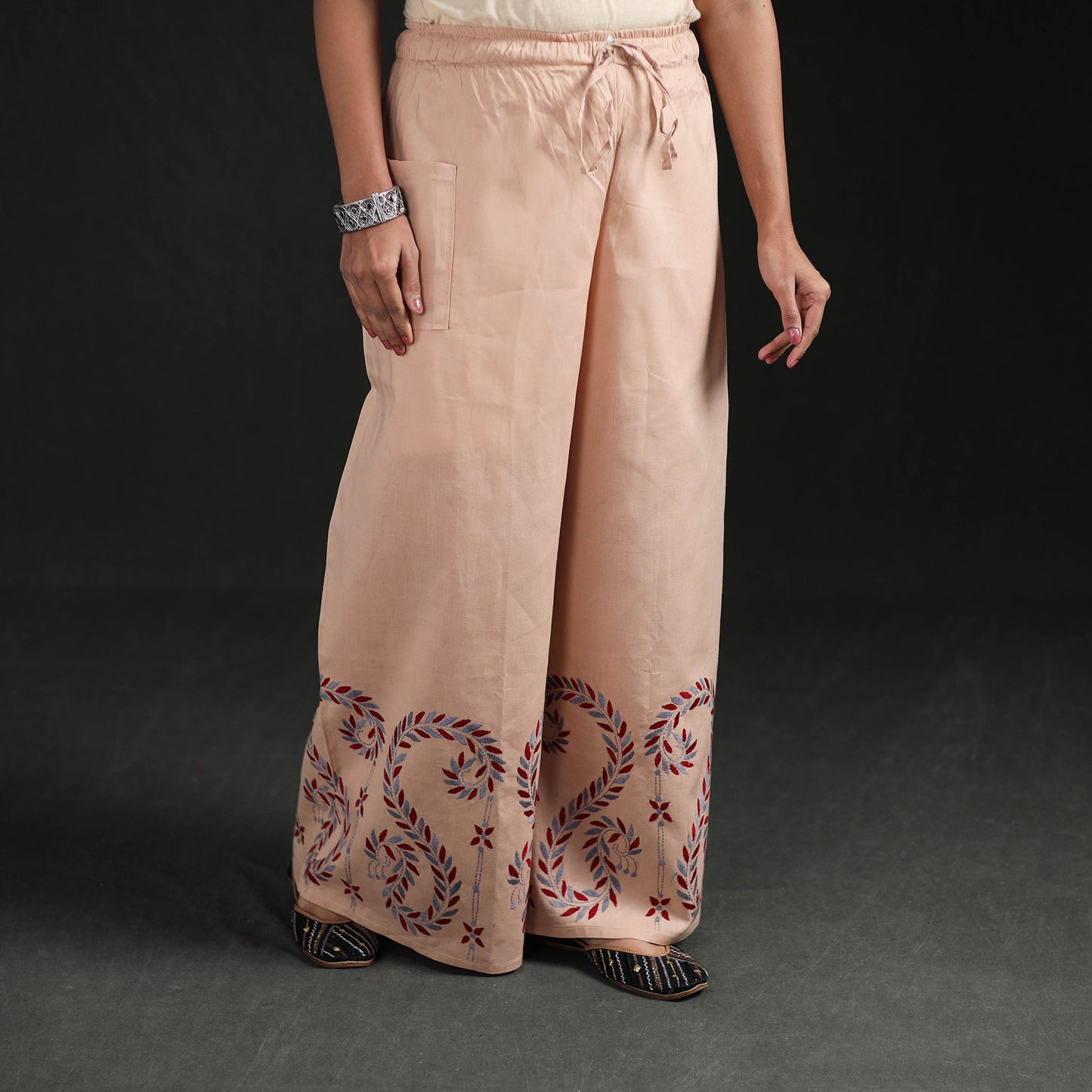 Bengal Kantha Hand Embroidered Cotton Palazzo 63