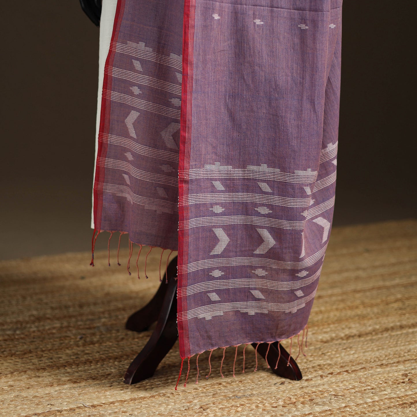 Pure Handloom Cotton Bengal Jamdani Dupatta 12