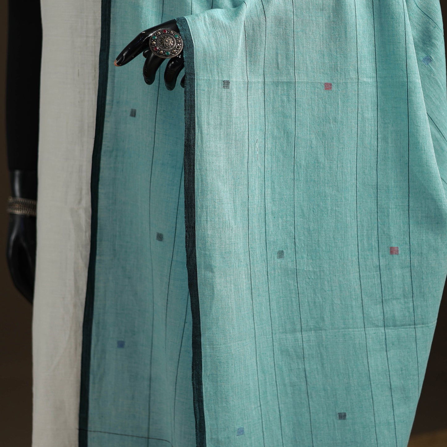 Pure Handloom Cotton Bengal Jamdani Dupatta 13
