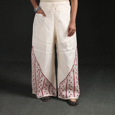 Bengal Kantha Hand Embroidered Cotton Palazzo 68