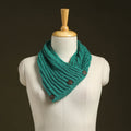 Green - kumaun hand knitted woollen button cowl 27