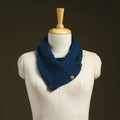 Blue - kumaun hand knitted woollen button cowl 30
