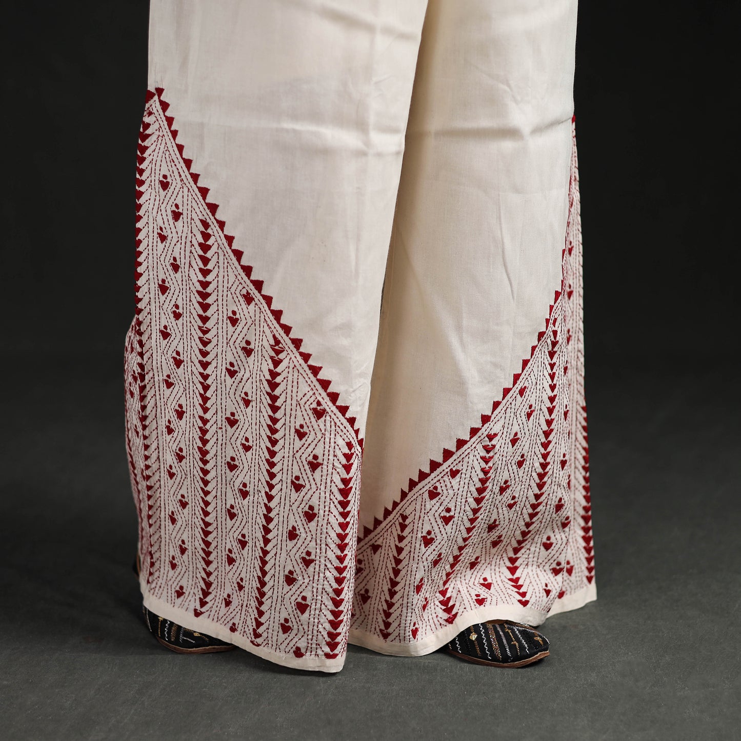 Bengal Kantha Hand Embroidered Cotton Palazzo 68