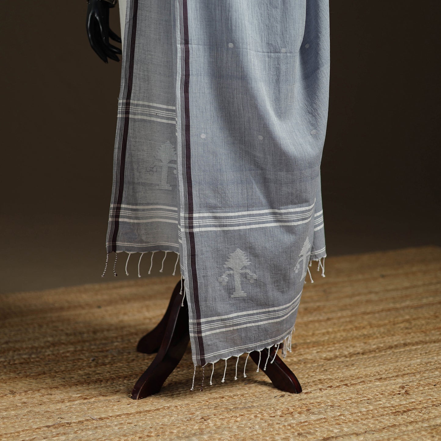 Pure Handloom Cotton Bengal Jamdani Dupatta 15