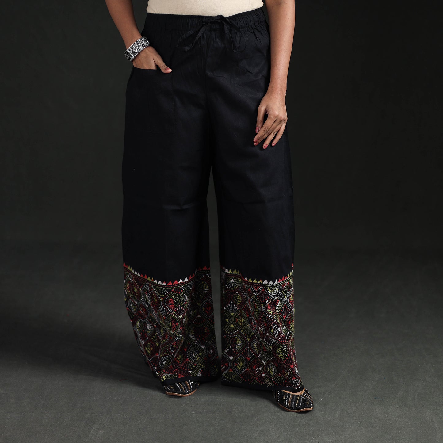 Bengal Kantha Hand Embroidered Cotton Palazzo 70