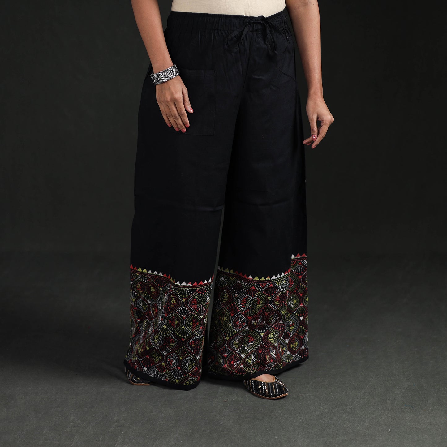 Bengal Kantha Hand Embroidered Cotton Palazzo 70