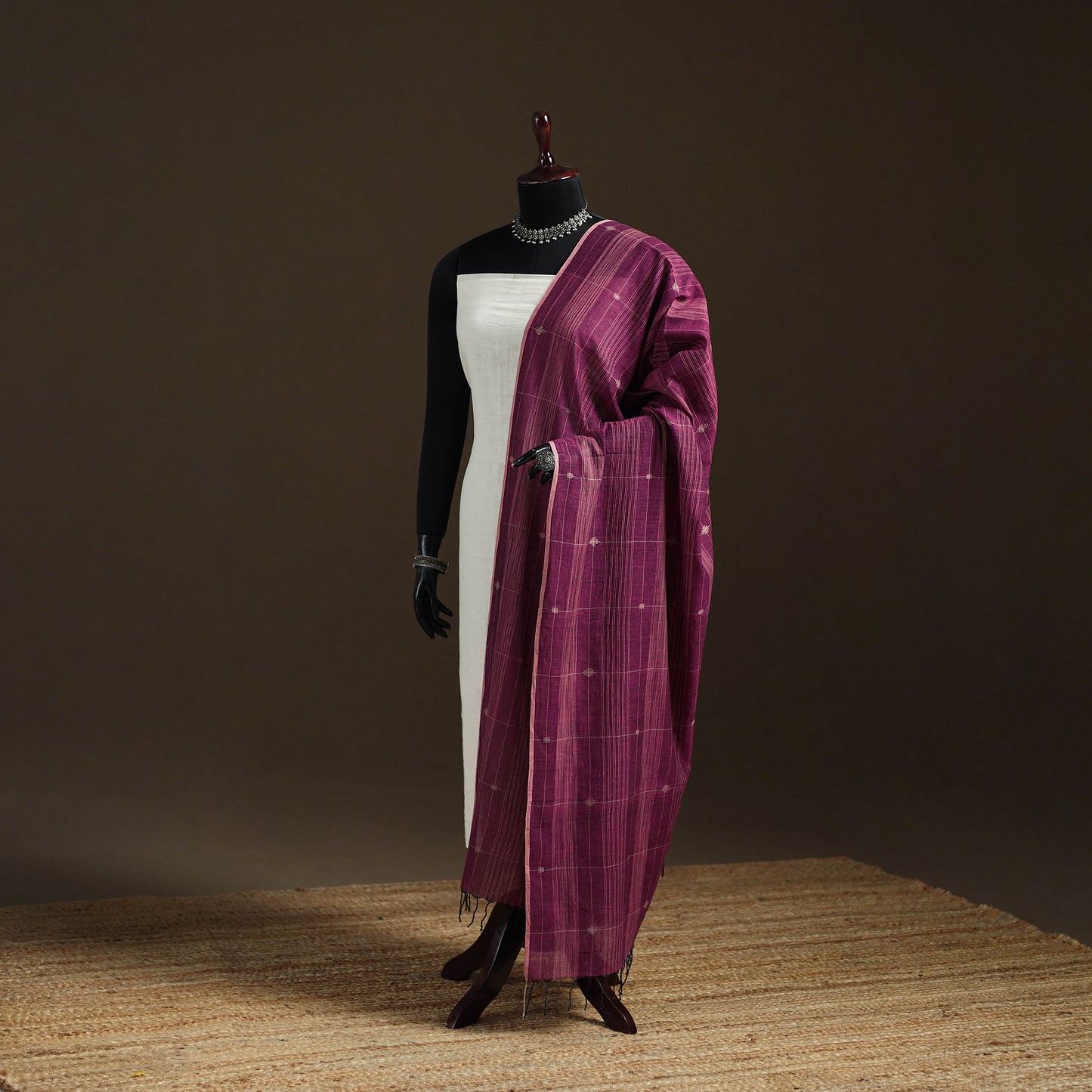 Pure Handloom Cotton Bengal Jamdani Dupatta 19
