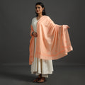 Orange - hand embroidered cotton lucknow chikankari dupatta