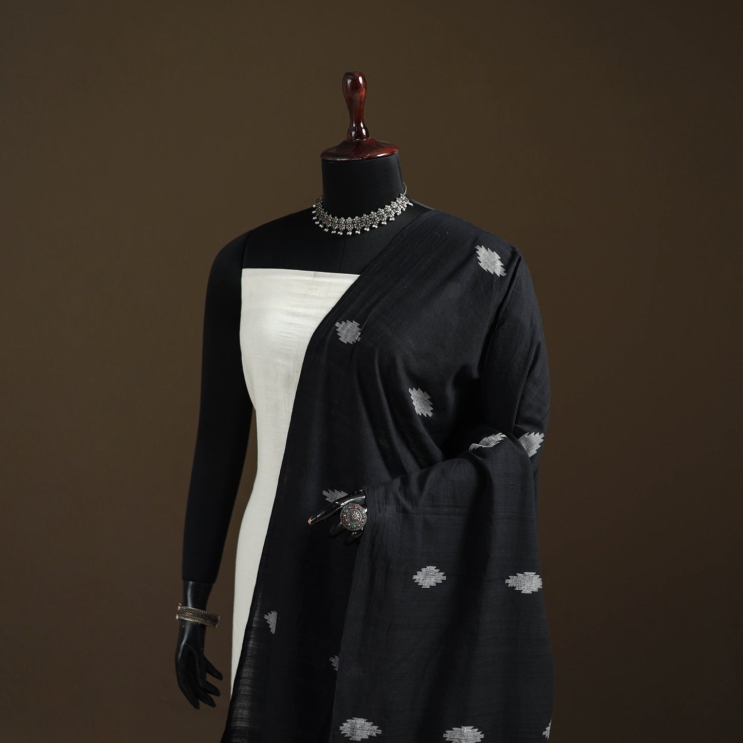 Pure Handloom Cotton Bengal Jamdani Dupatta 21