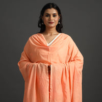 Orange - Lucknow Chikankari Hand Embroidery Cotton Dupatta 38