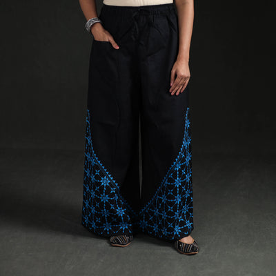 Bengal Kantha Hand Embroidered Cotton Palazzo 74
