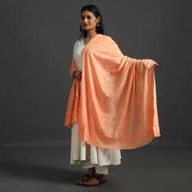 Orange - lucknow chikankari hand embroidery cotton dupatta