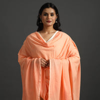 Orange - Lucknow Chikankari Hand Embroidery Cotton Dupatta 39