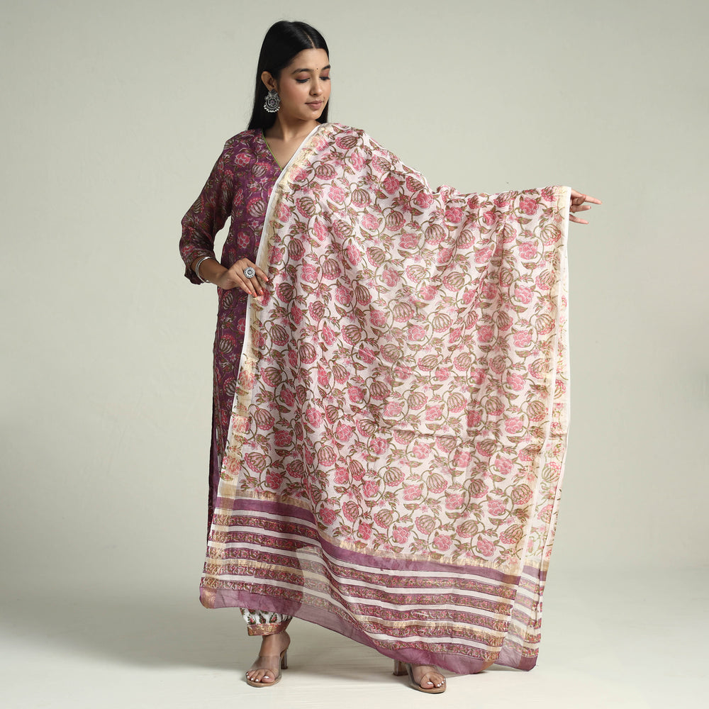 Sanganeri Kurta with Palazzo & Dupatta Set
