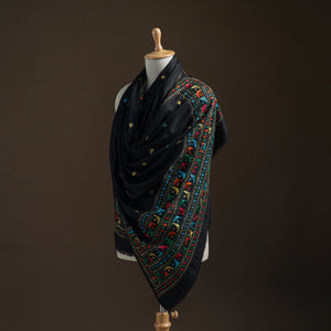 Hand Embroidered Phulkari Wool Shawl 08