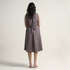 Buy Plain Handloom Cotton Collared Neck Buttoned Down Dress Online l iTokri.com